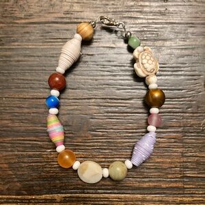 Handmade mismatched beaded bracelet